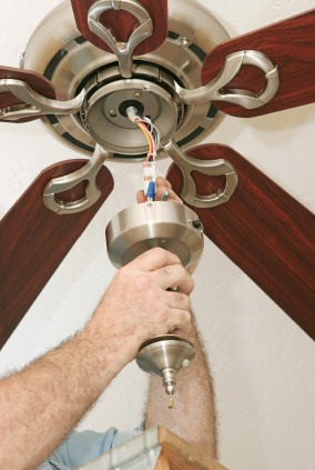 Ceiling fan installation by Elite Electrical Services.